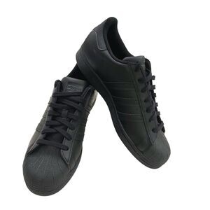 Adidas Originals Superstar Casual Sneakers Mens 9 Black Leather Athletic Comfort
